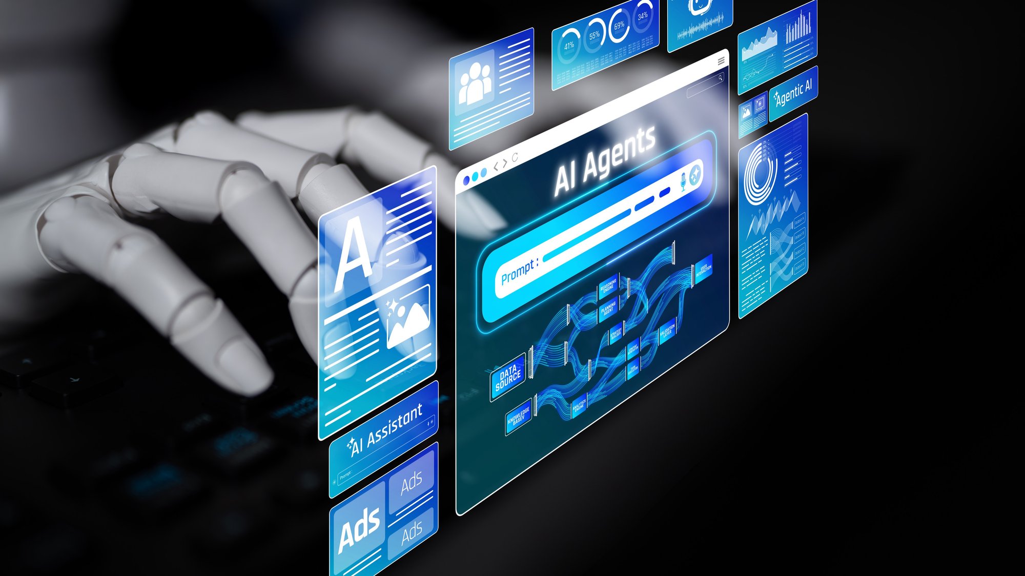 Robotic hand using AI Agents interface