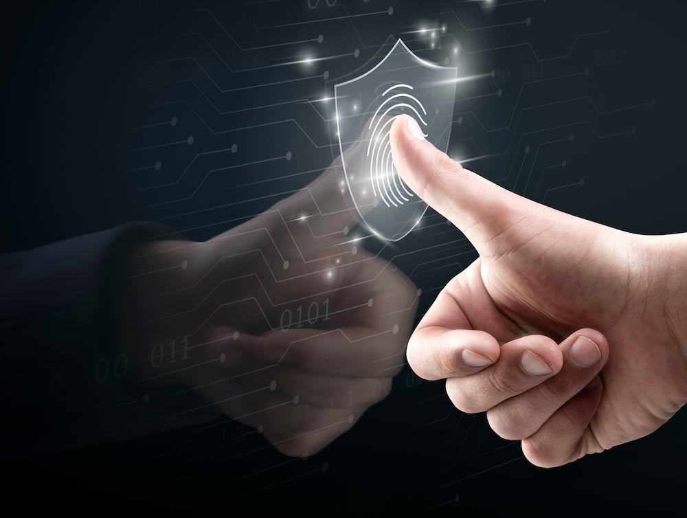 biometric-technology-background-with-fingerprint-scanning-system-virtual-screen-digital-remix