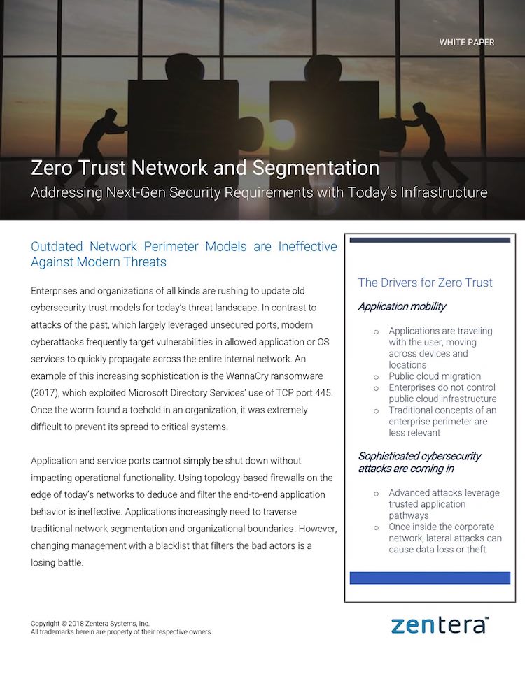 Zentera Whitepaper - Zero Trust Network and Segmentation thumbnail